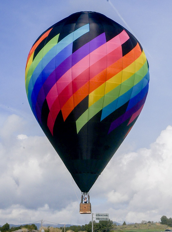 Hot air balloon named My Wife's Chagrin, flown by Chris Cliver at the National Balloon Classic.
