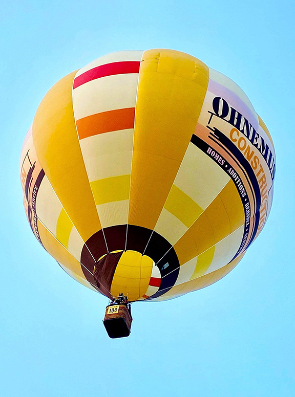 Hot air balloon named DeLorean, flown by Troy Ohnemus at the National Balloon Classic.