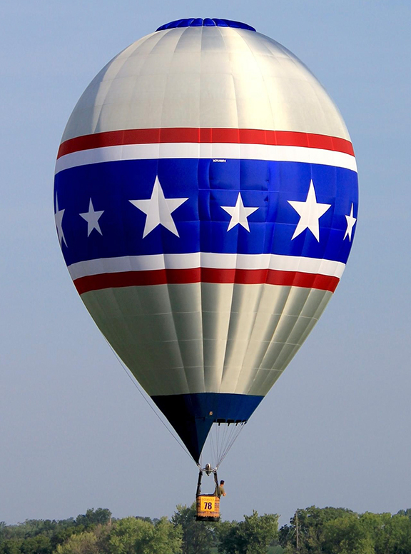 Hot air balloon named Silver Star, flown by Rhett Heartsill at the National Balloon Classic.