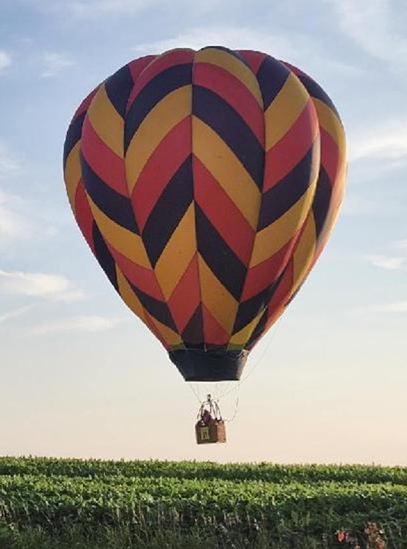 Hot air balloon named Second Wind, flown by Michael Oberman at the National Balloon Classic.