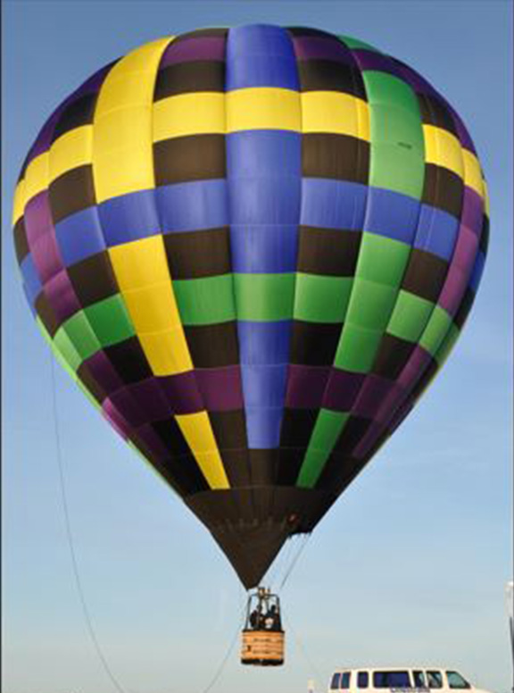 Hot air balloon named Tied Together, flown by Scott Wooge at the National Balloon Classic.